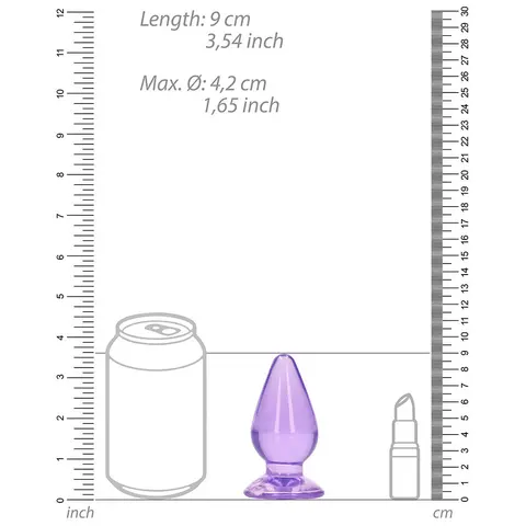 RealRock Crystal Clear 3.5 in. Anal Plug in Purple