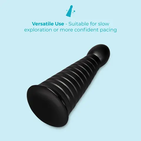 b-Vibe Cone 10 in. Tapered & Ribbed Dildo with Suction Cup