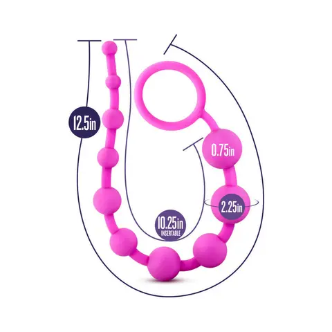 Luxe Silicone 10 Beads for Anal Play in Pink