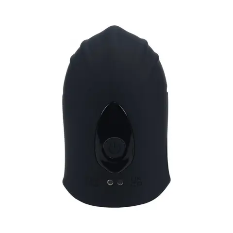 LEVELZ Adjustable Vibrating Silicone Penis Head Stimulator in Black