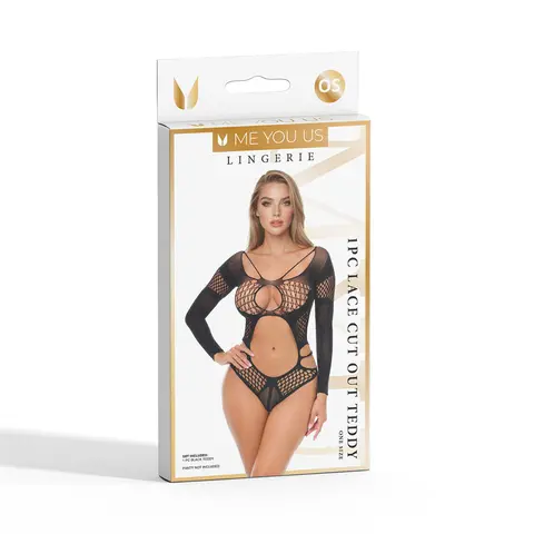 Me You Us Lace Cut Out Teddy O/S