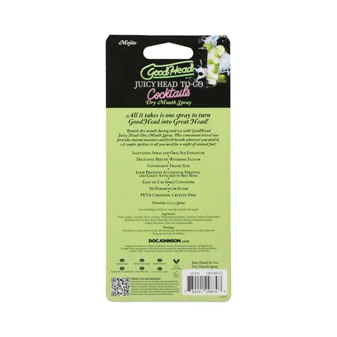 GoodHead Juicy Head Cocktails Dry Mouth Spray To-Go Mojito