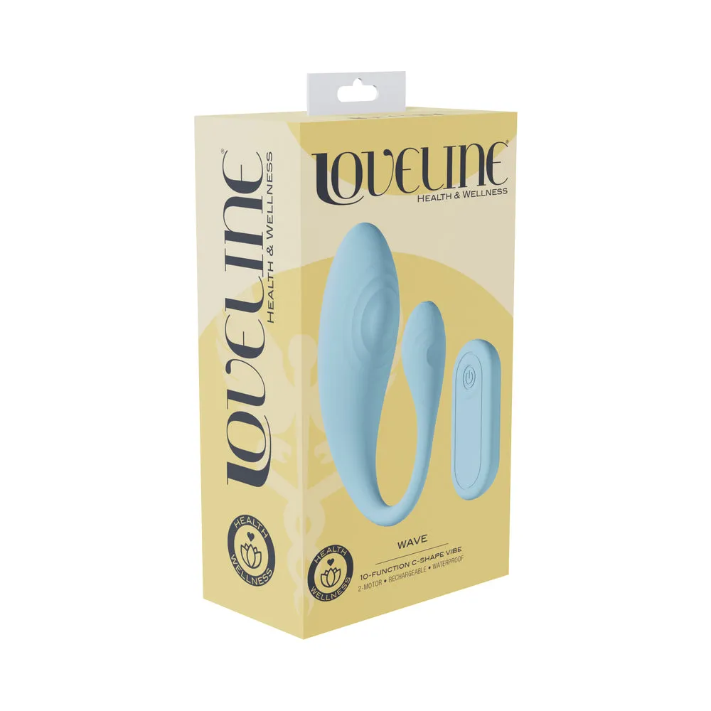 LoveLine Wave C-shape Vibe Waterproof Remote in Blue