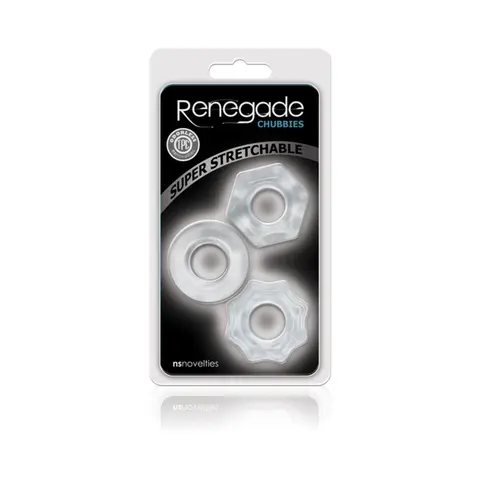Renegade Chubbies Cock Rings 3-Pack in Clear