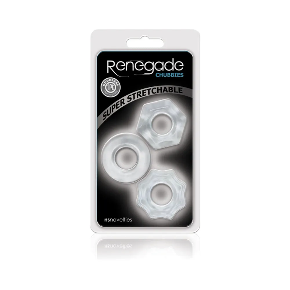 Renegade Chubbies Cock Rings 3-Pack in Clear