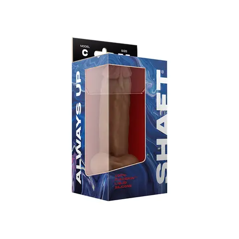 Shaft Model C: 7.5 in. Dual Density Silicone Dildo with Balls Oak