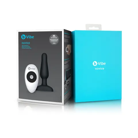 b-Vibe Novice Rechargeable Remote-Controlled Vibrating Silicone Anal Plug in Black