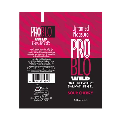 ProBlo Wild Oral Pleasure Salivating Gel Sour Cherry 1.5 oz.