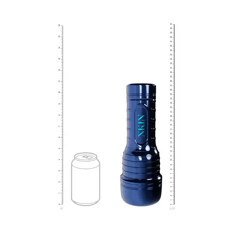 XKIN Ronan Cobalt Mouth Vibrating + Suction Torch Masturbator Metallic Blue