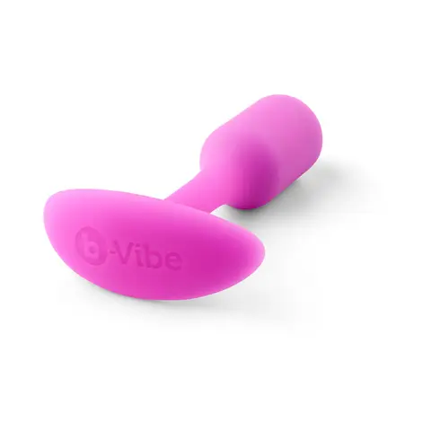 B-Vibe Snug Plug 1 Weighted Silicone Anal Plug in Fuchsia