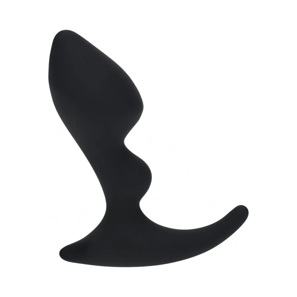 LEVELZ Double Ripple Silicone Prostate Massager in Black