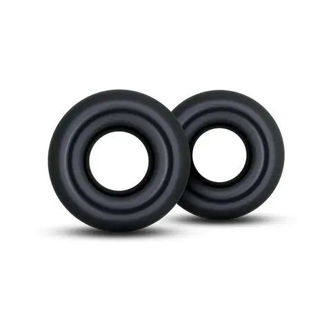 Stay Hard Donut Rings Oversized Cockring 2-Pack in Black