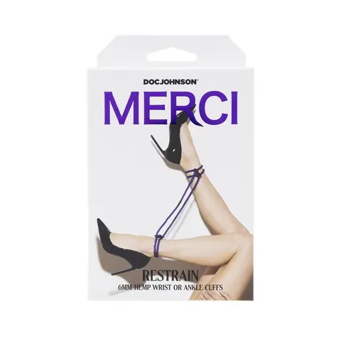 Merci Restrain 6mm Hemp Wrist or Ankle Cuffs in Violet
