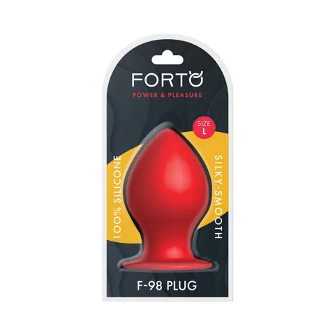 Forto F-98 Cone Silicone Anal Plug Large in Red