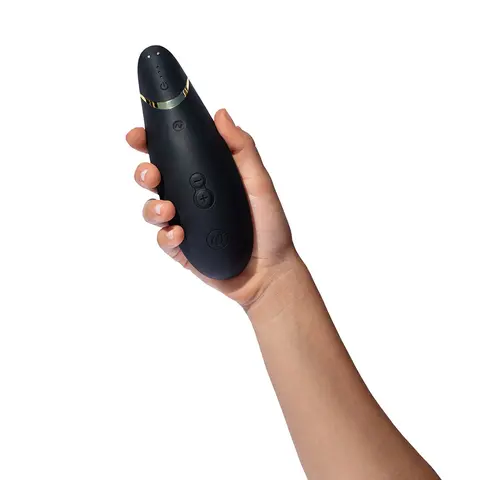 Womanizer Premium 2 Rechargeable Silicone Luxurious Pleasure Air Clitoral Stimulator in Black