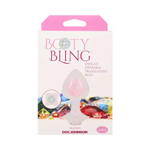 Booty Bling Jeweled Wearable Silicone Plug Large Translucent