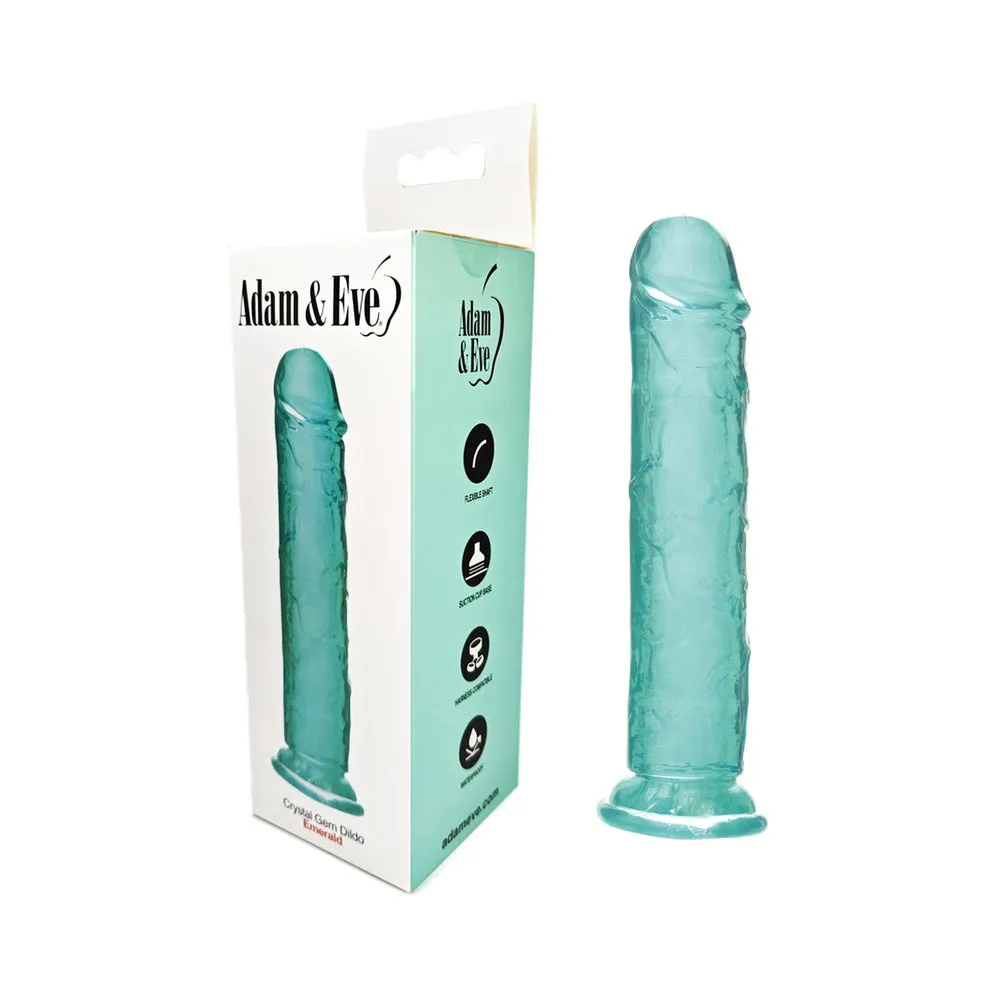 Adam & Eve Crystal Gem 7 in. Dildo in Emerald