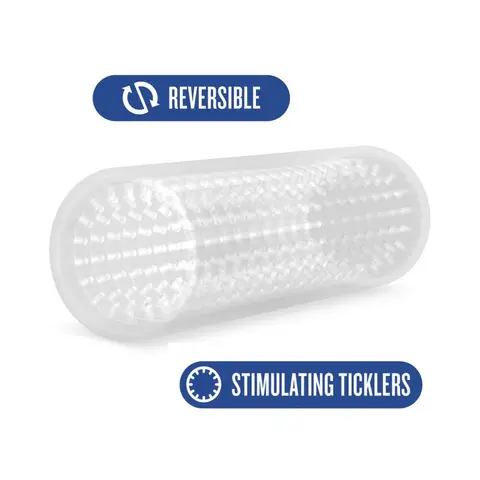 M for Men Stroke Sleeve Reversible Stroker in Clear