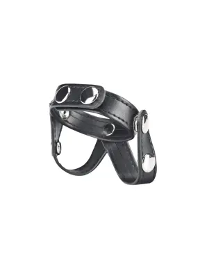 v-style cock ring with ball divider
