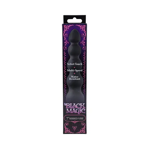 Black Magic 7in Ribbed Vibrator