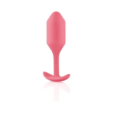 b-Vibe Snug Plug 2 Weighted Silicone Anal Plug in Coral