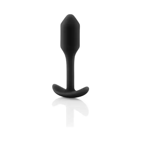 B-Vibe Snug Plug 1 Weighted Silicone Anal Plug in Black