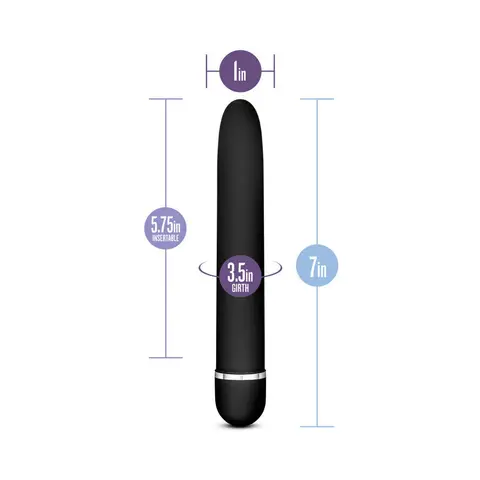 Rose Luxuriate Classic Slimline Vibrator in Black