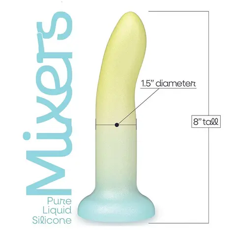 Mixers 8 in. Silicone Dildo Lime Rickey