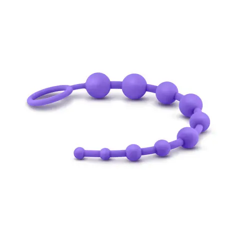 Luxe Silicone 10 Beads for Anal Play in Purple