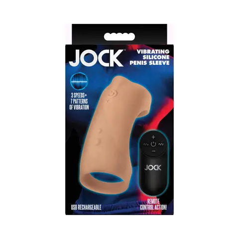 JOCK Vibrating Silicone Penis Sleeve Medium