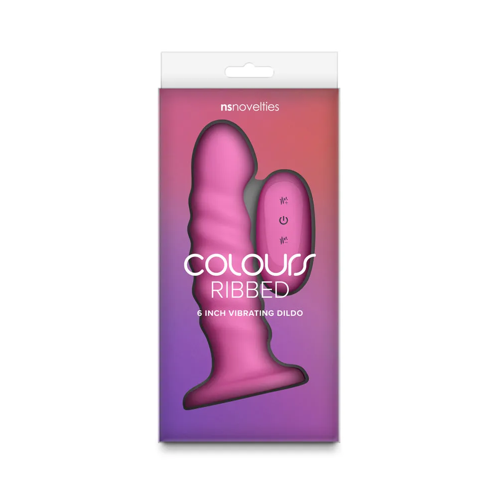 Colours Ribbed Vibrating 6in in Pink