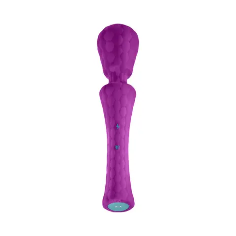 FemmeFunn Ultra Wand XL Rechargeable Flexible Textured Silicone Vibrator in Purple