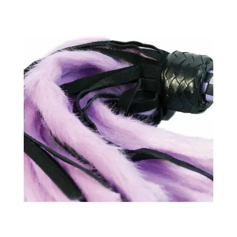 Suede & Fluff Mini Flogger in Purple