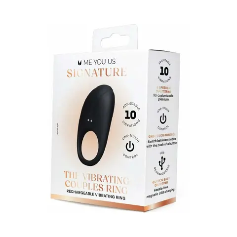 Me You Us Signature The Vibrating Couples Ring in Black