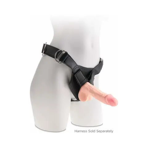 King Cock Plus 7.5 in. Triple Density Cock With Balls Realistic Suction Cup Dildo Beige