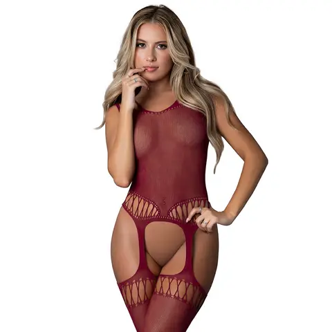 Magic Silk Seamless Bodystocking Burgundy O/S