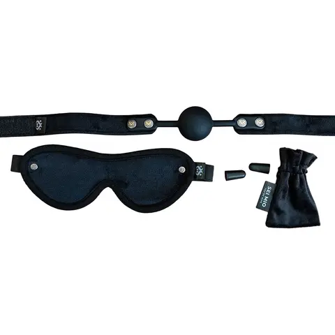 SEI MIO Sensory Surrender Blindfold, Gag and Earplug Kit