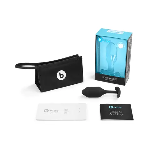 b-Vibe Snug Plug 2 Weighted Silicone Anal Plug in Black