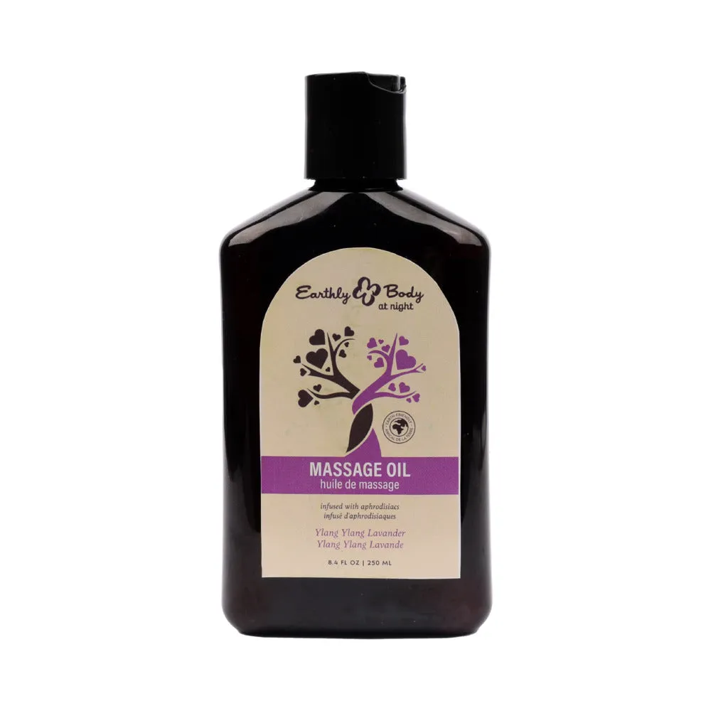 Earthly Body At Night Aphrodisiac Massage Oil Ylang Ylang Lavender 8.4 oz.