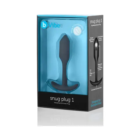 B-Vibe Snug Plug 1 Weighted Silicone Anal Plug in Black