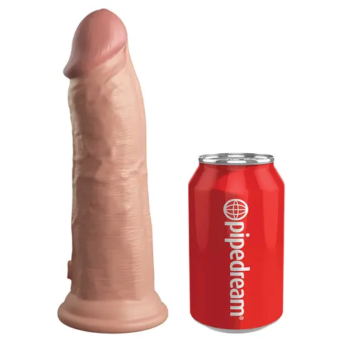 King Cock Elite 8 in. Vibrating Realistic Dildo With Suction Cup in Beige
