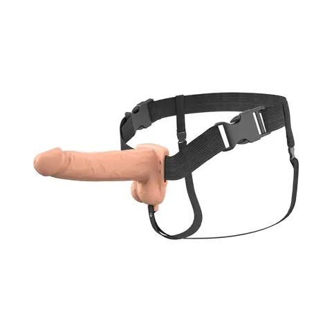 Fantasy X-Tensions Elite Vibrating Hollow Silicone Strap-On 7 in. in Light