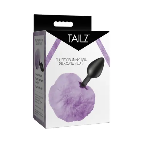 Tailz Fluffy Bunny Tail Silicone Plug in Purple