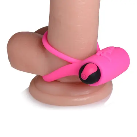 BANG! Silicone Cock Ring & Bullet with Remote Control in Pink