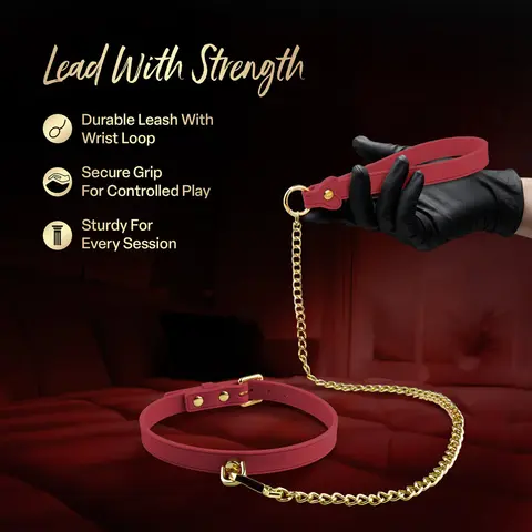 Temptasia Ardor Collar & Leash in Red