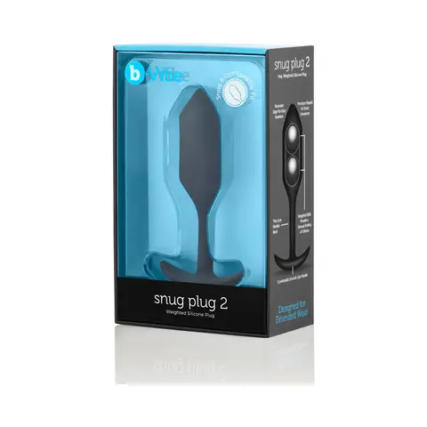 b-Vibe Snug Plug 2 Weighted Silicone Anal Plug in Black
