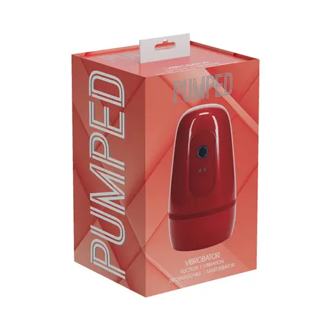 PUMPED Vibrobator Masturbator Negative Pressure Suction Vibration Metallic Red