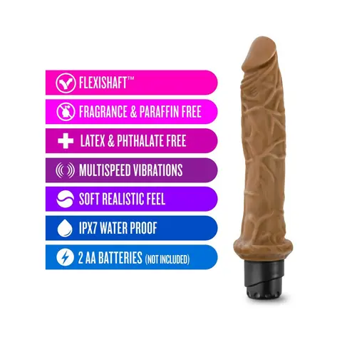 Dr. Skin Cock Vibe 8 Realistic 9.75 in. Vibrating Dildo in Tan