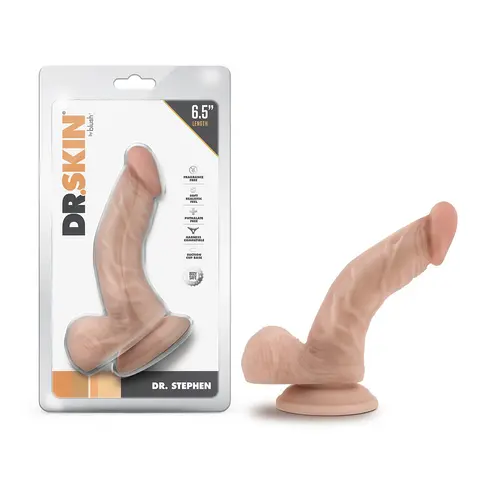 Dr. Skin Dr. Stephen 6.5 in. Dildo with Balls in Beige