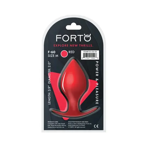 Forto F-60 Spade Silicone Anal Plug Medium in Red